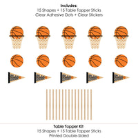 Nothin' But Net - Basketball - Baby Shower or Birthday Party Centerpiece Sticks - Table Toppers - Set of 15