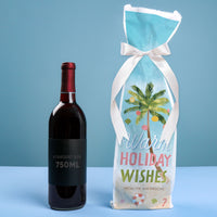 Custom Text Wine Bags - Beach Christmas