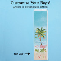 Custom Text Wine Bags - Beach Christmas