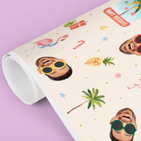 Custom Face Wrapping Paper - Beach Christmas