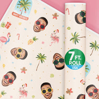 Custom Face Wrapping Paper - Beach Christmas