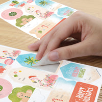 Beach Christmas To and From Stickers - 12 Sheets