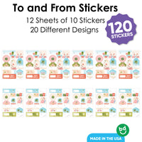 Beach Christmas To and From Stickers - 12 Sheets
