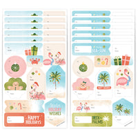 Beach Christmas To and From Stickers - 12 Sheets