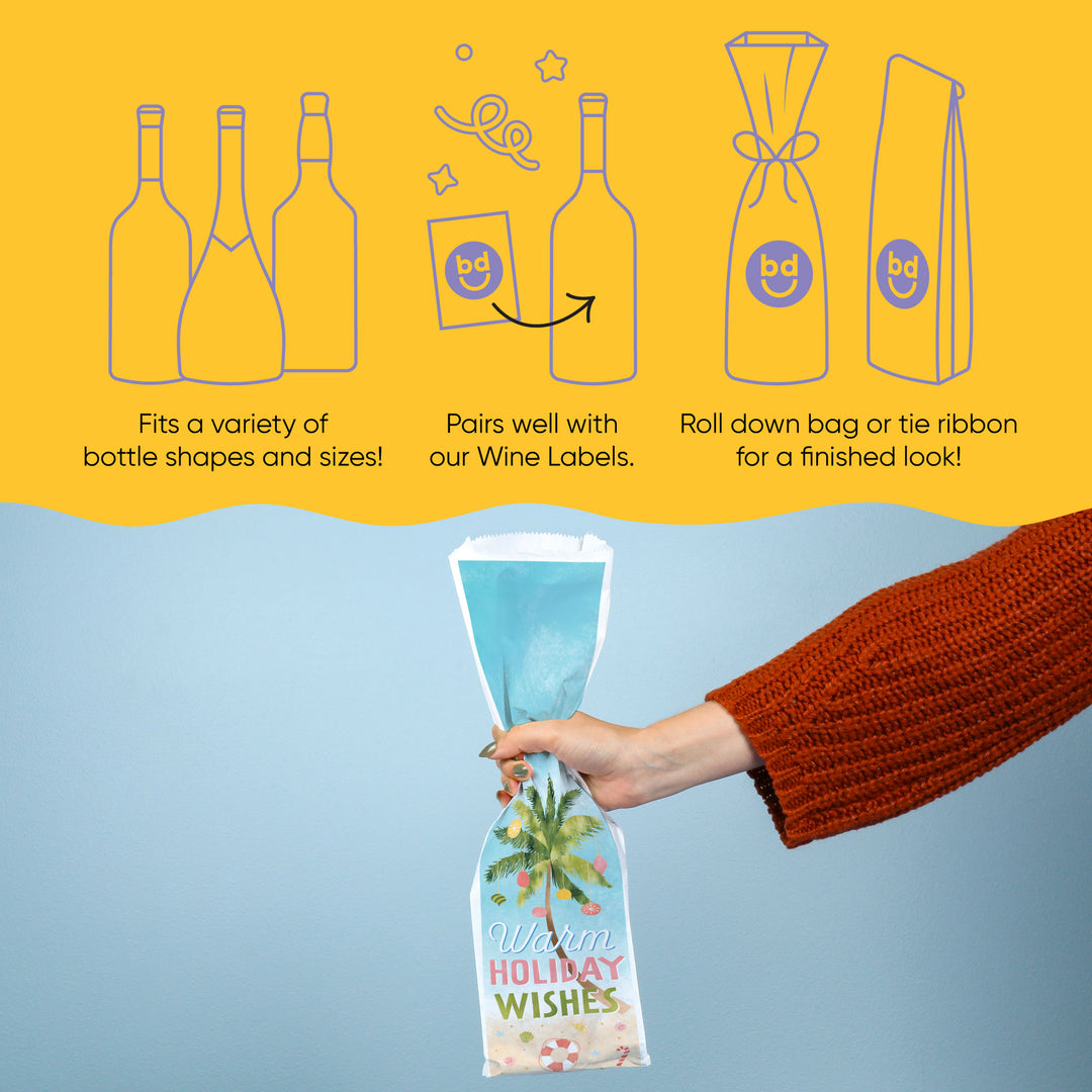 Wine Bags - Beach Christmas