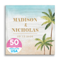 Custom Text - Beach Wedding Napkins
