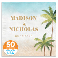 Custom Text - Beach Wedding Napkins