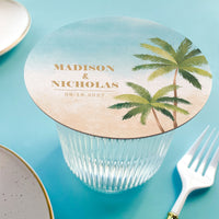 Custom Text Coasters - Beach Wedding