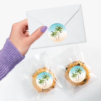 Beach Wedding Rings Envelope Seal Stickers - 120 Ct
