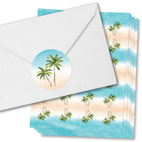 Beach Wedding Rings Envelope Seal Stickers - 120 Ct