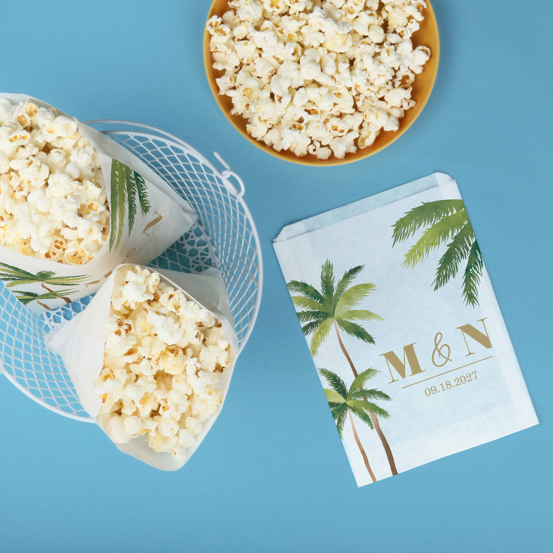 Custom Text Paper Treat Bags - Beach Wedding