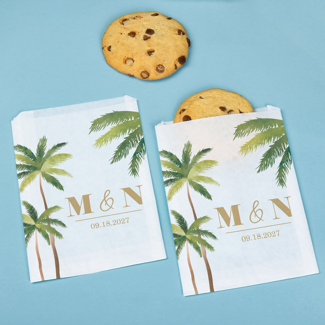 Custom Text Paper Treat Bags - Beach Wedding