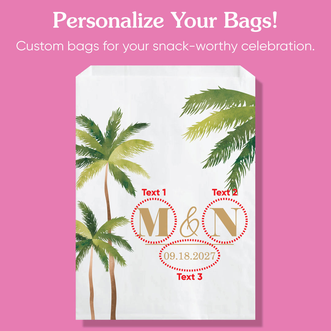 Custom Text Paper Treat Bags - Beach Wedding