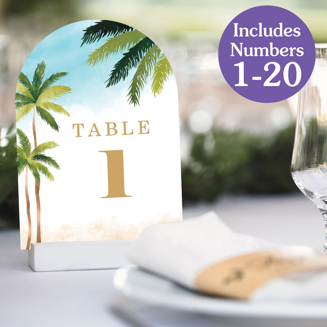 Beach Wedding Table Numbers - 20 Ct