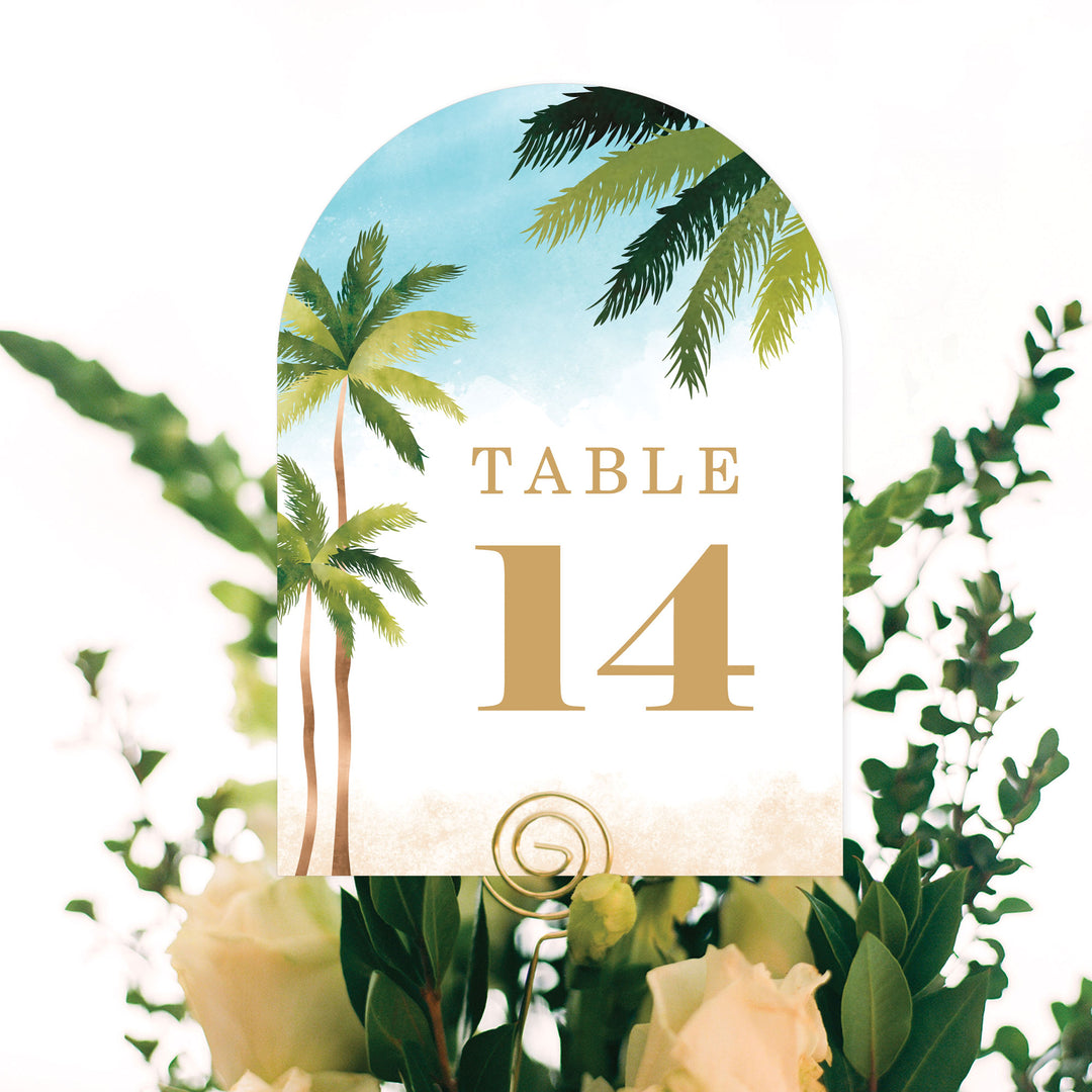 Beach Wedding Table Numbers - 20 Ct