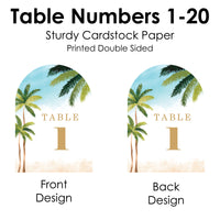 Beach Wedding Table Numbers - 20 Ct
