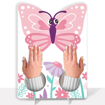 Beautiful Butterfly - Floral Baby Shower or Birthday Activity - 2 Player Build-A-Face Party Game