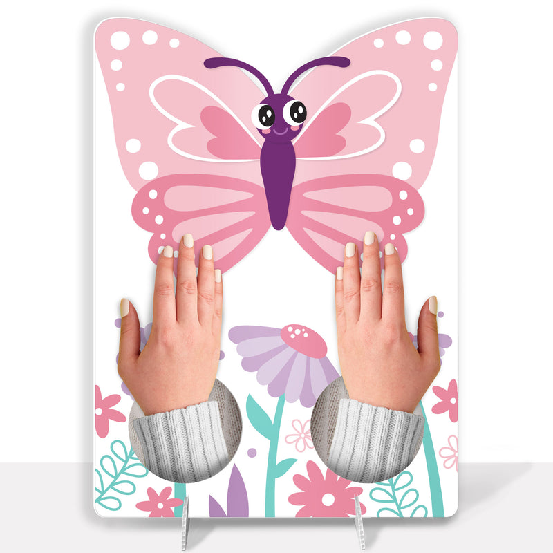Beautiful Butterfly - Floral Baby Shower or Birthday Activity - 2 Player Build-A-Face Party Game