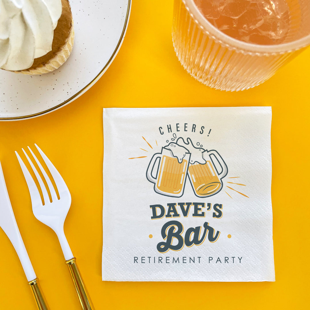 Custom Text - Cheers & Beers Napkins - 50 Ct