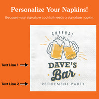 Custom Text - Cheers & Beers Napkins - 50 Ct