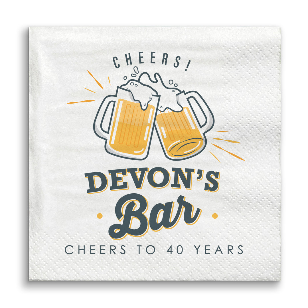 Custom Text - Cheers & Beers Napkins - 50 Ct