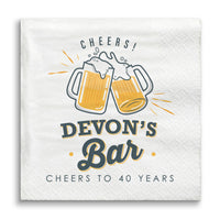 Custom Text - Cheers & Beers Napkins - 50 Ct