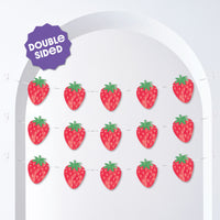15-piece strawberry banner set with white cording