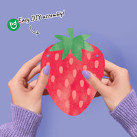Close-up of watercolor strawberry banner design