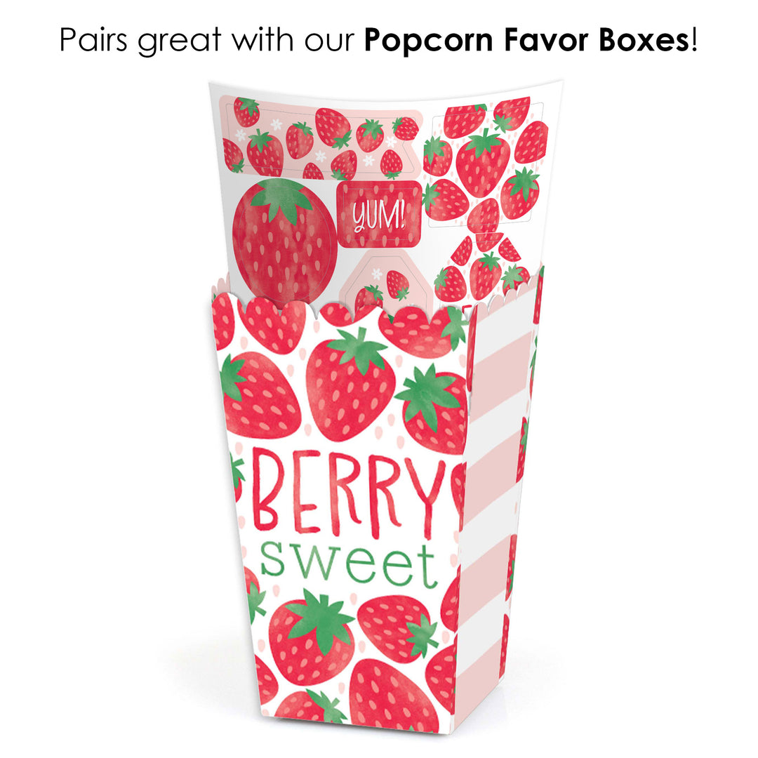 Berry Sweet Strawberry - Fruit Themed Birthday or Baby Shower Party Favor Sticker Set - 12 Sheets - 120 Stickers