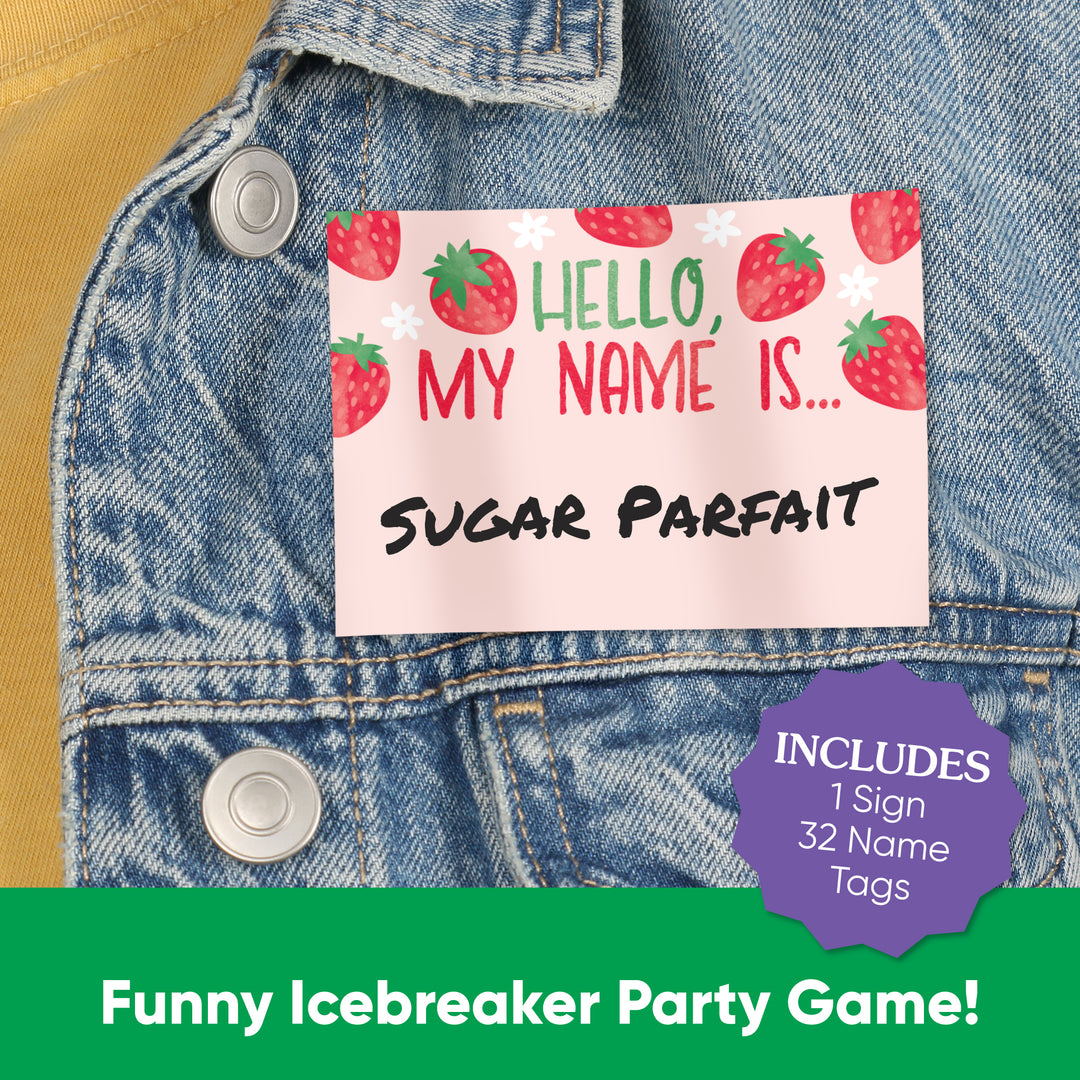 Berry Sweet Strawberry What's Your Name Party Game