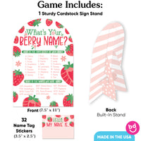 Berry Sweet Strawberry What's Your Name Party Game