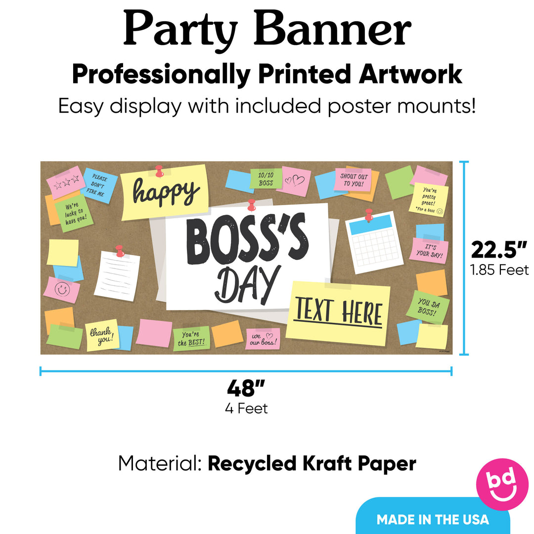 Custom Text Best Boss Ever Kraft Banner