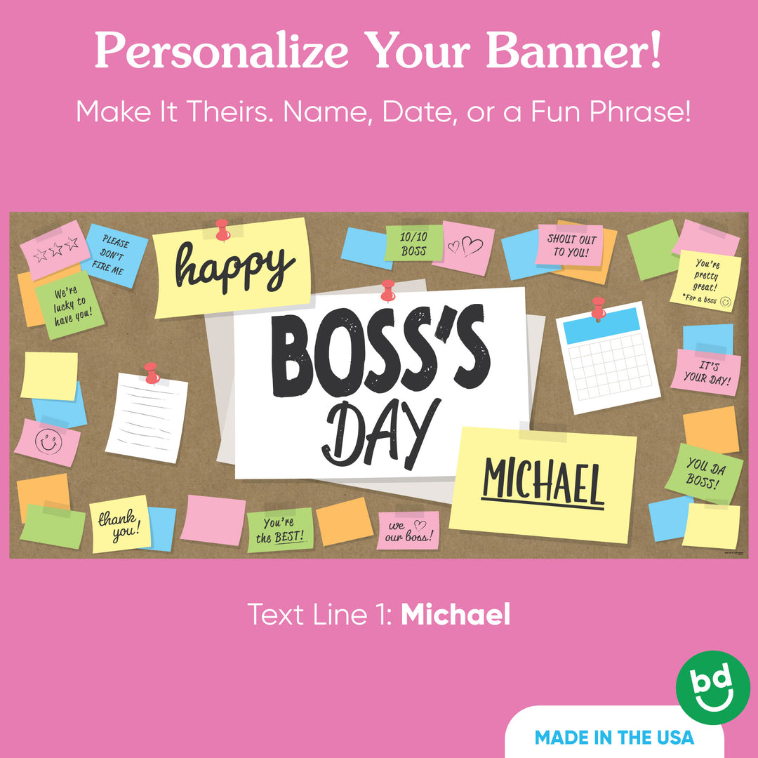 Custom Text Best Boss Ever Kraft Banner