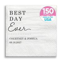 Custom Text - Best Day Ever Wedding Napkins
