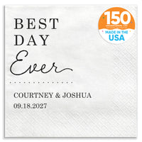 Custom Text - Best Day Ever Wedding Napkins