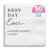 Custom Text - Best Day Ever Wedding Napkins