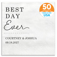 Custom Text - Best Day Ever Wedding Napkins