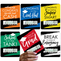 Best Is Yet To Come Assorted Grad - DIY Graduation Party Cash Holder Gift - Funny Money Cards - Set of 6