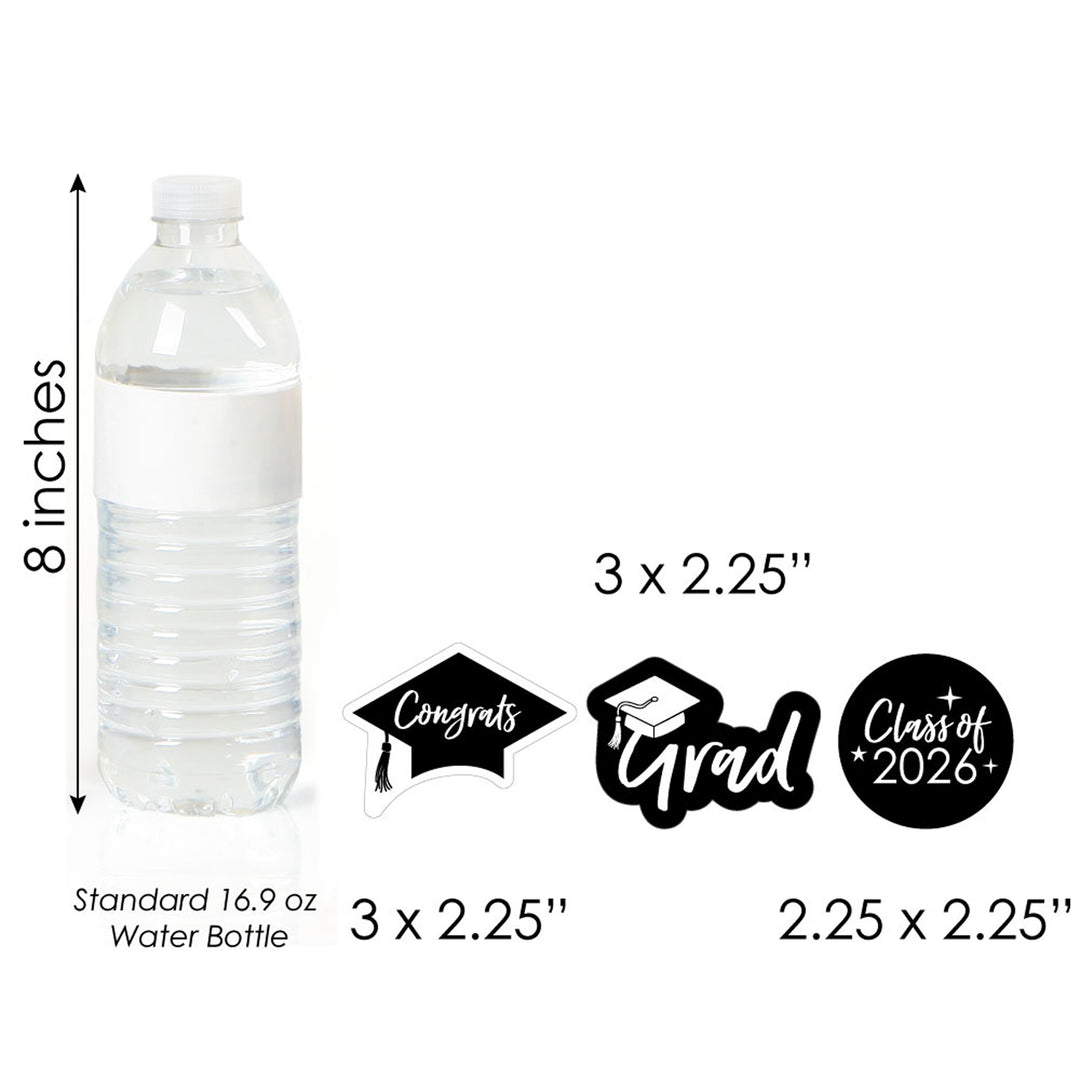 Black and White Grad - Best is Yet to Come - DIY Shaped 2026 Graduation Party Paper Cut-Outs - 24 ct