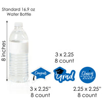 Blue Grad - Best is Yet to Come - Cupcake Decoration - 2026 Royal Blue Graduation Party Cupcake Wrappers and Treat Picks Kit - Set of 24