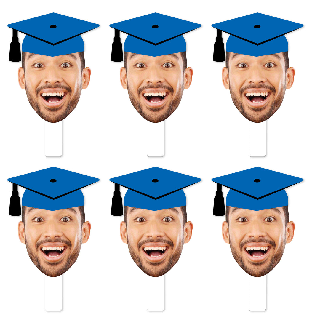 Custom Fun Face Blue Grad Paddles - 6 Ct