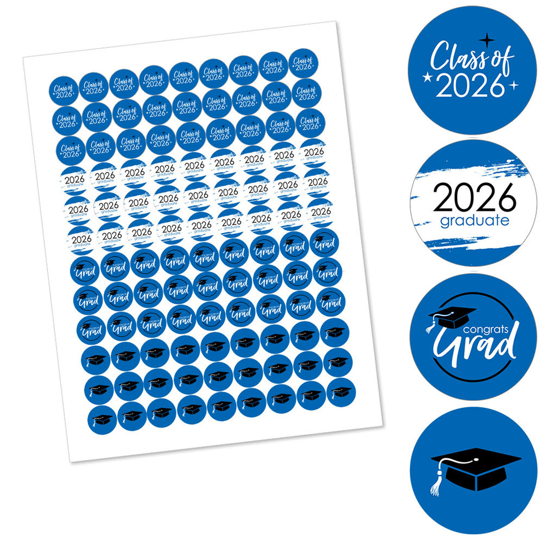Blue Grad - Best is Yet to Come - Round Candy Labels 2026 Graduation Party Favors - Fits Hershey's Kisses 108 Ct
