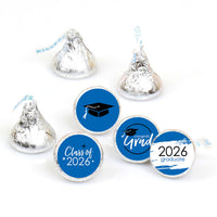 Blue Grad - Best is Yet to Come - Round Candy Labels 2026 Graduation Party Favors - Fits Hershey's Kisses 108 Ct