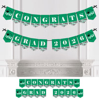 Green Grad - Best is Yet to Come - 2026 Graduation Party Bunting Banner and Decorations - Congrats Grad