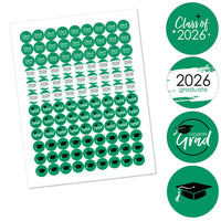 Green Grad - Best is Yet to Come - Round Candy Labels 2026 Graduation Party Favors - Fits Hershey's Kisses 108 Ct