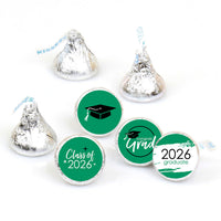 Green Grad - Best is Yet to Come - Round Candy Labels 2026 Graduation Party Favors - Fits Hershey's Kisses 108 Ct