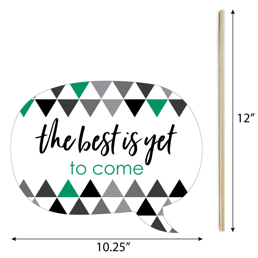 Green Grad - 2026 Graduation Party Photo Booth Props Kit - 20 Count