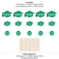 Green Grad - Best is Yet to Come - 2026 Green Graduation Party Centerpiece Sticks - Table Toppers - Set of 15