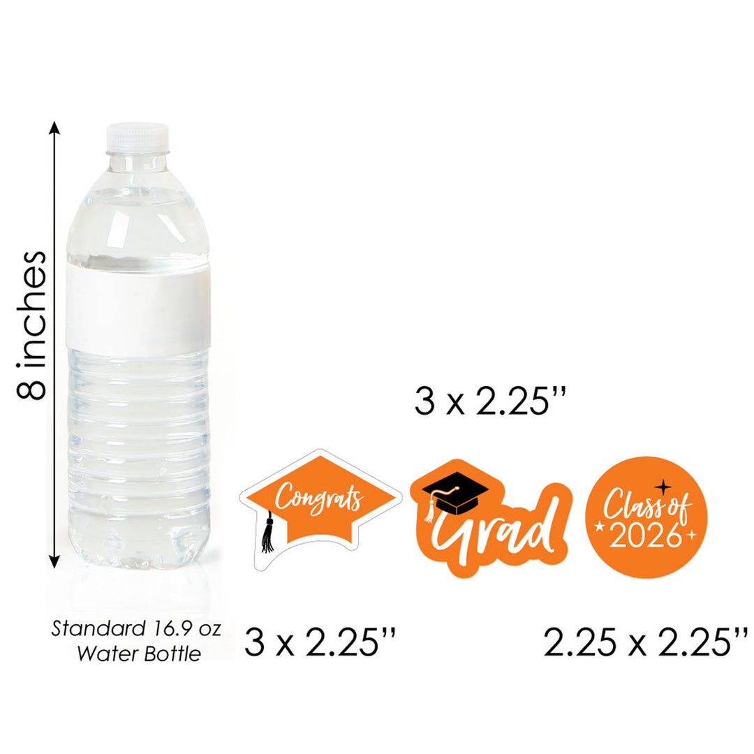 Orange Grad - Best is Yet to Come - DIY Shaped 2026 Graduation Party Paper Cut-Outs - 24 ct