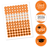 Orange Grad - Best is Yet to Come - Round Candy Labels 2026 Graduation Party Favors - Fits Hershey's Kisses 108 Ct